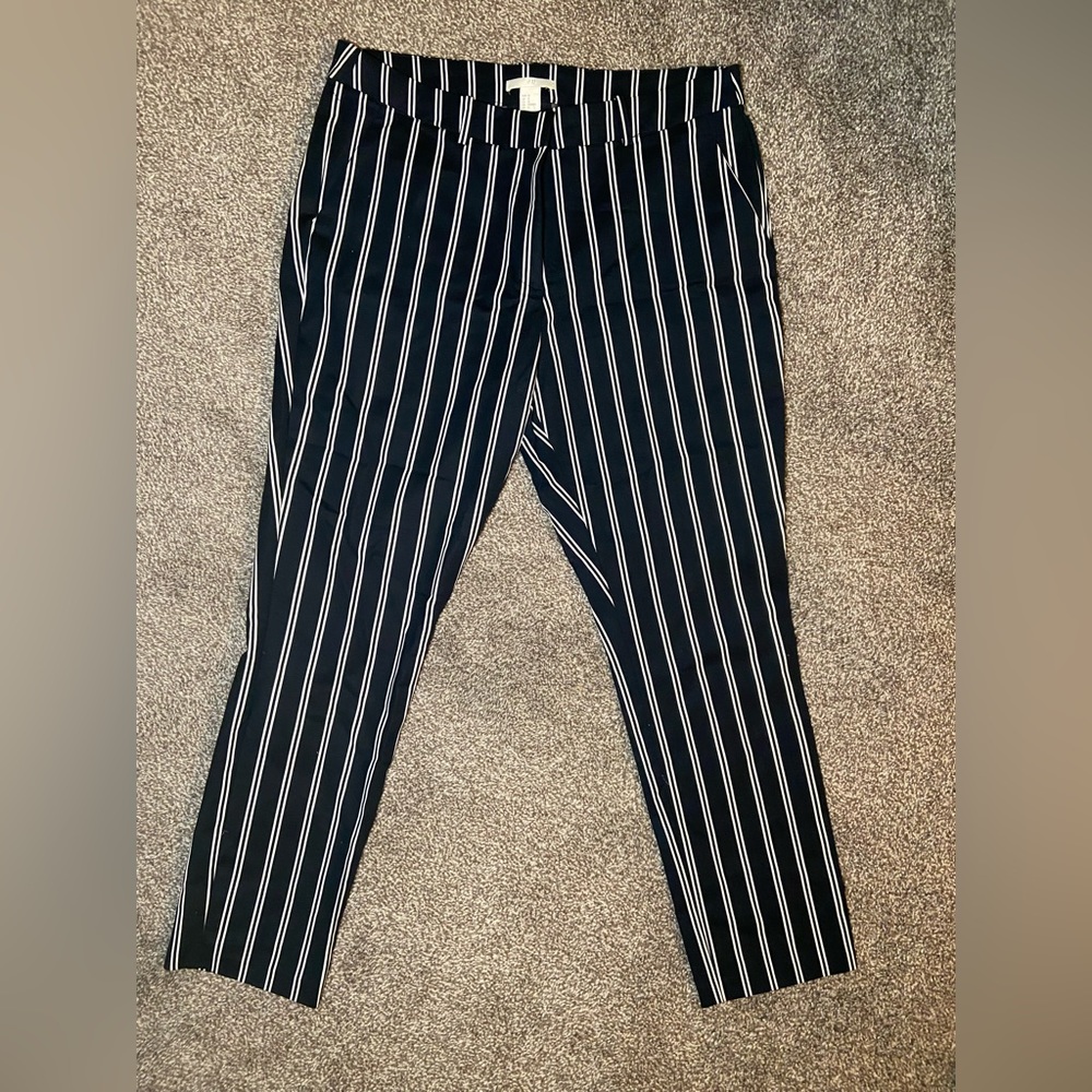 H&M blue striped work pants